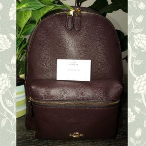 NEW!!! Coach Pebble Leather Charlie Backpack